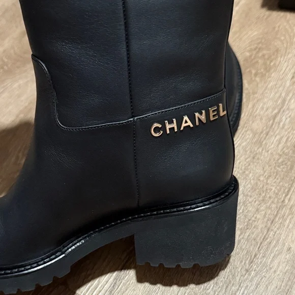 Chanel Black Leather Ankle Boots - Picture 7 of 11
